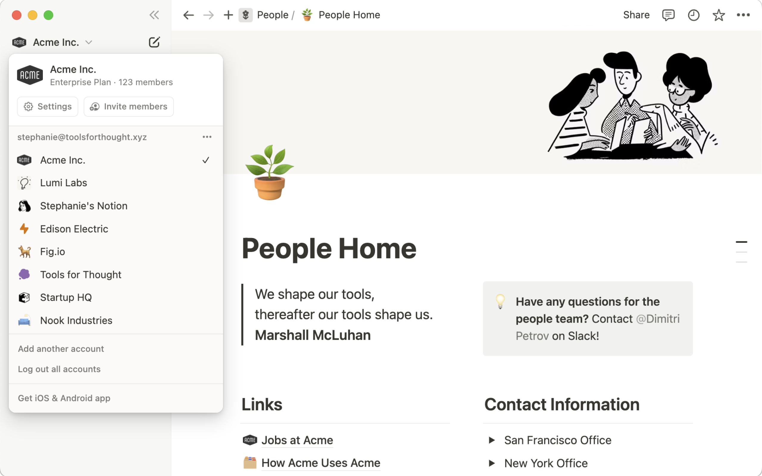 Notion dashboard