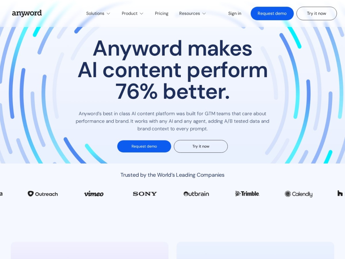 Anyword homepage
