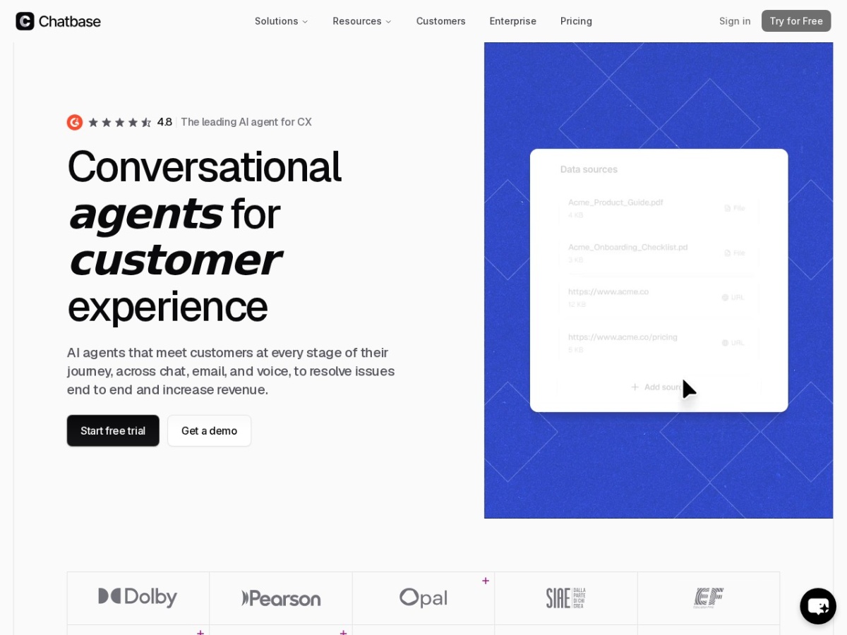 Chatbase homepage