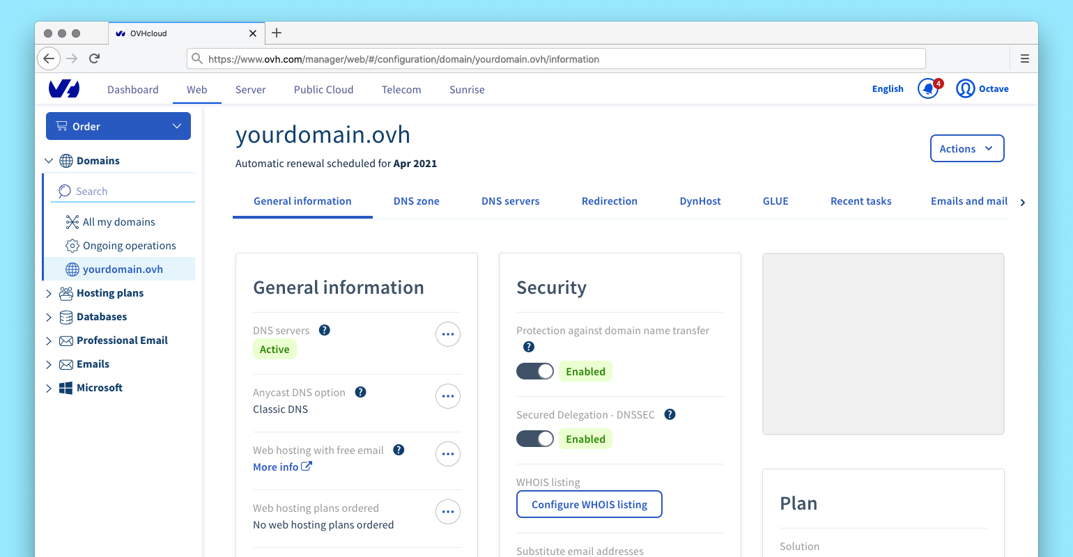 Ovhcloud dashboard