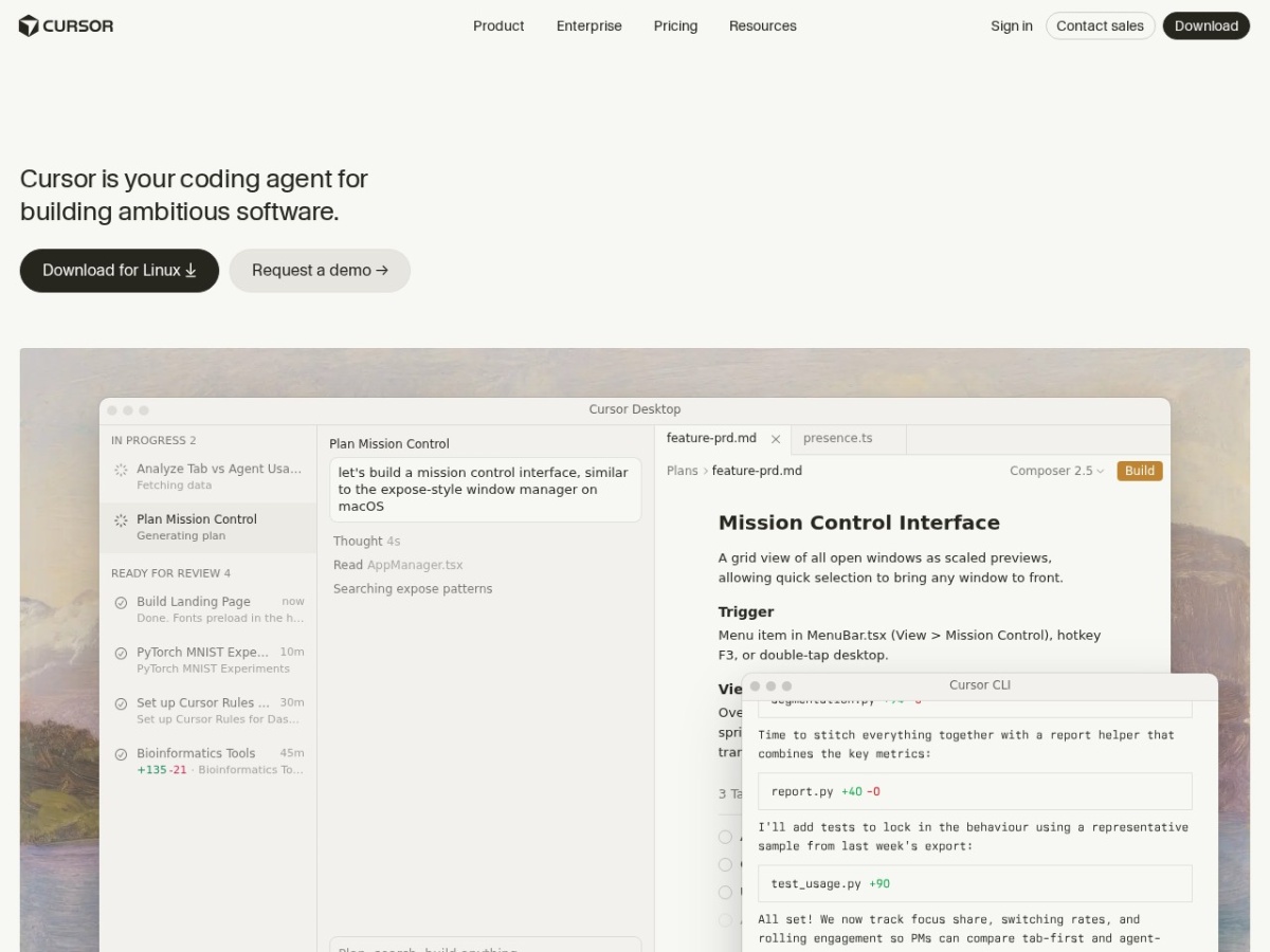 Cursor features
