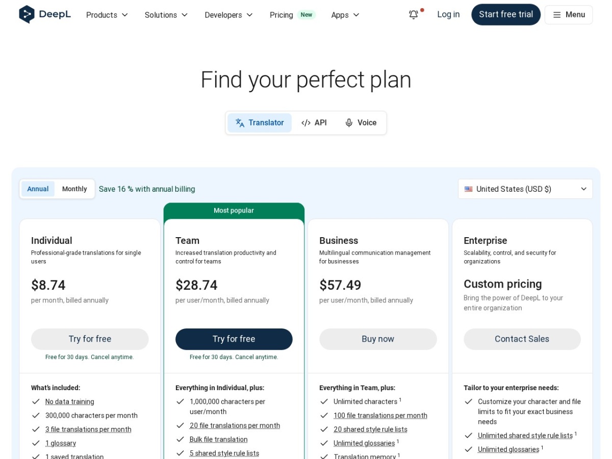 DeepL Pro pricing