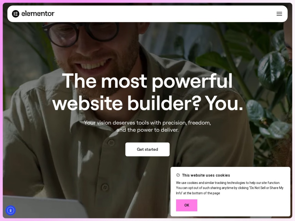Elementor homepage — the most-installed WordPress page builder