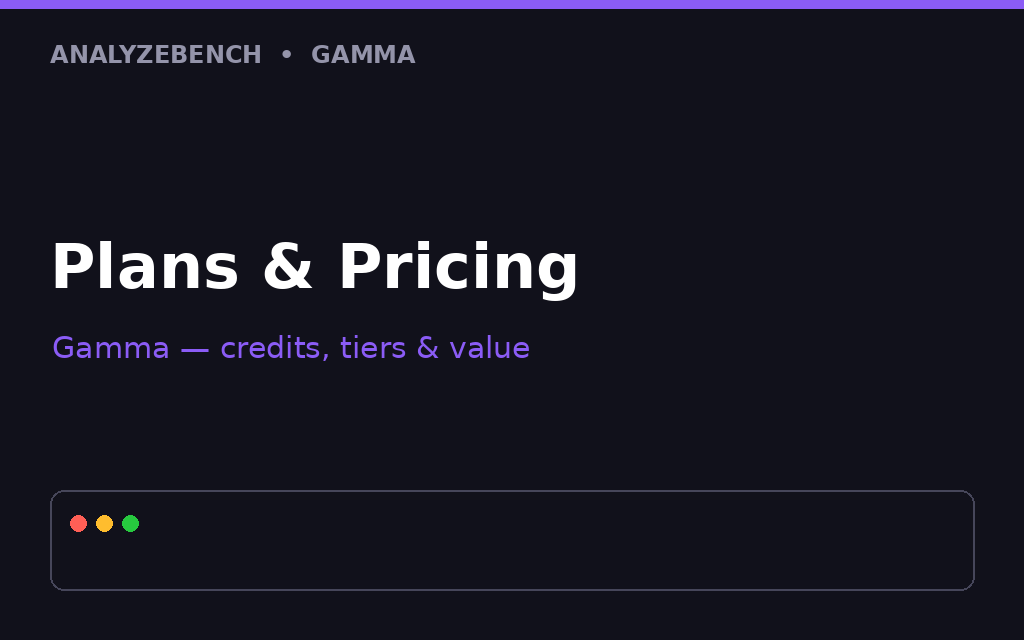 Gamma — plans & pricing