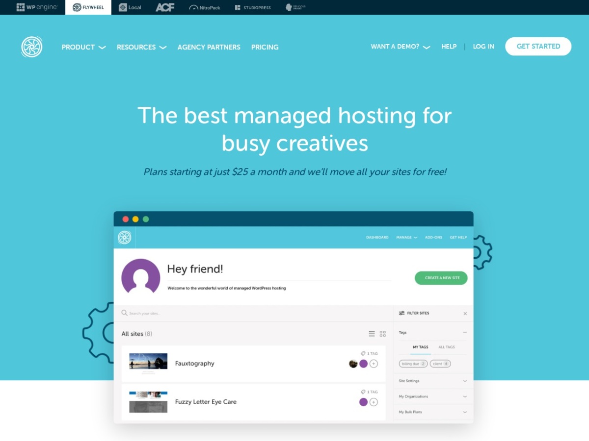 Flywheel managed WordPress hosting