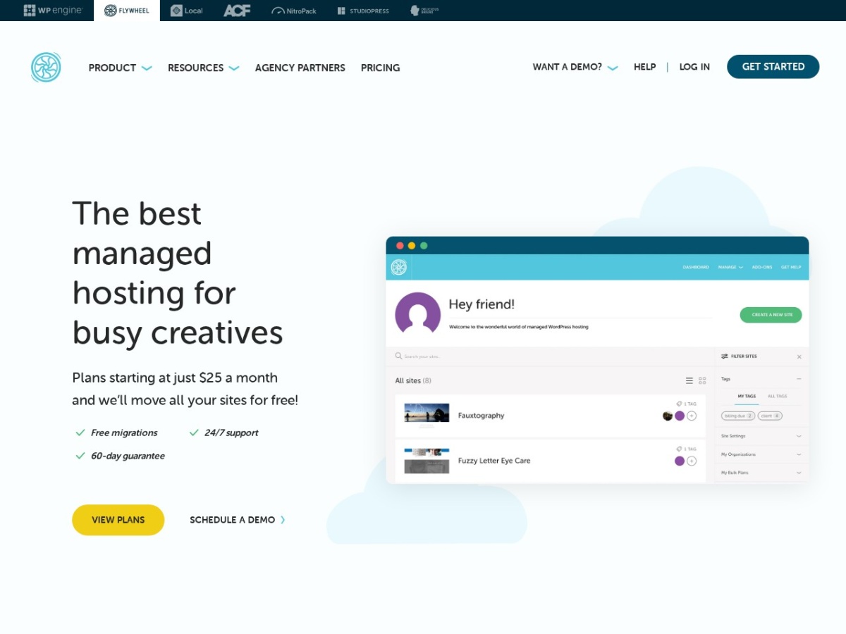 Flywheel homepage