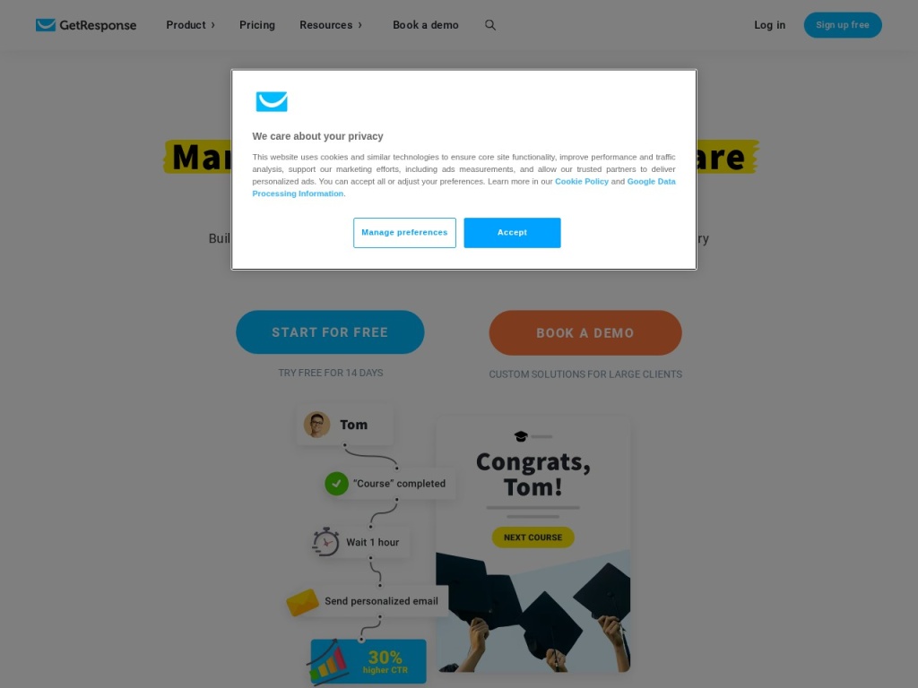 The visual automation builder — triggers, conditions and actions on a canvas