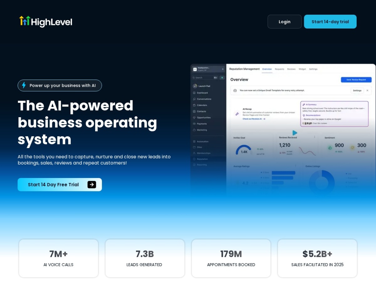 GoHighLevel homepage