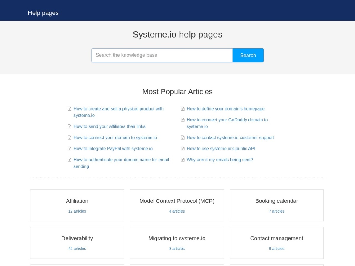 Systeme.io help center