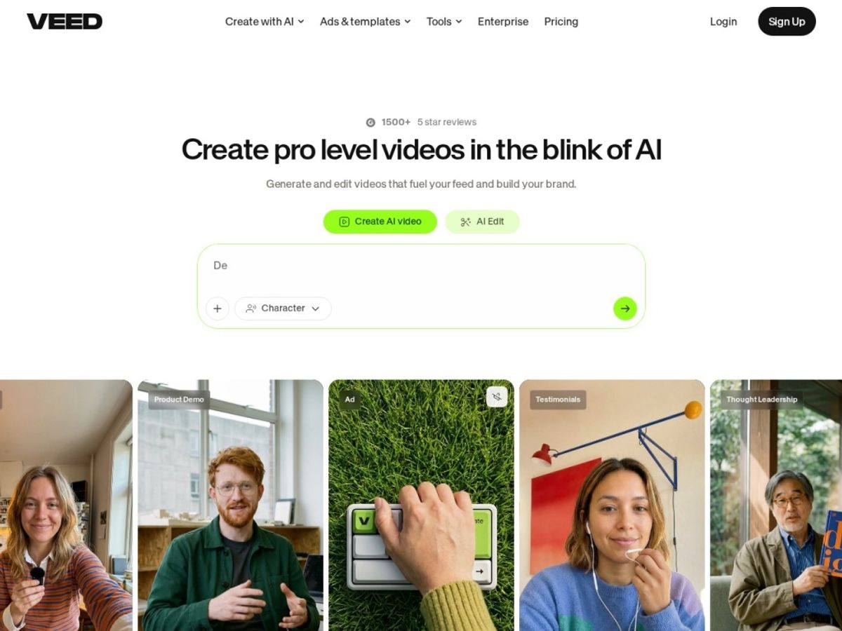 VEED.io homepage