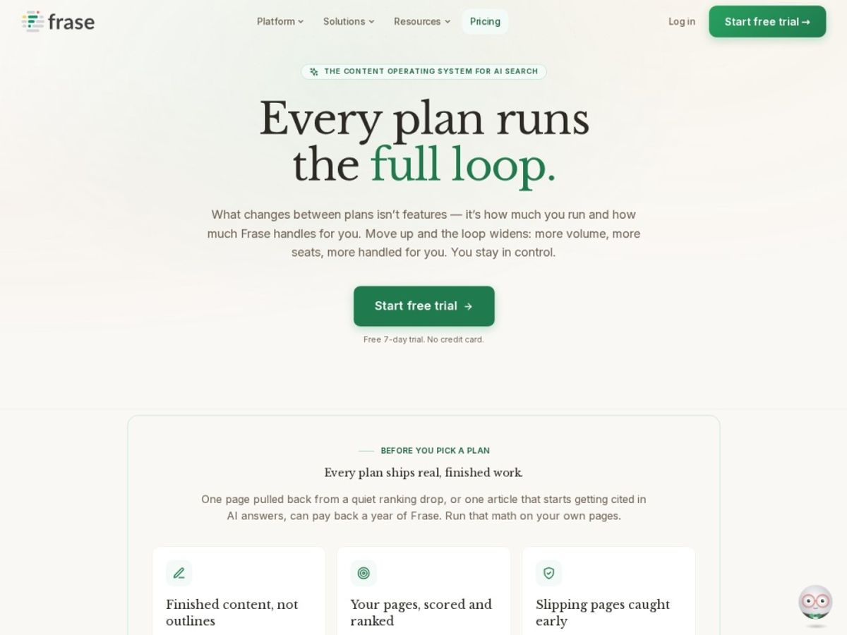 Frase pricing / plans