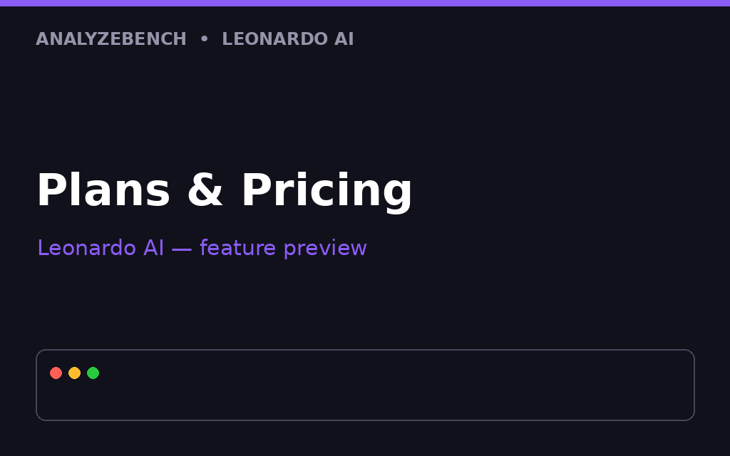 Leonardo AI — plans & pricing