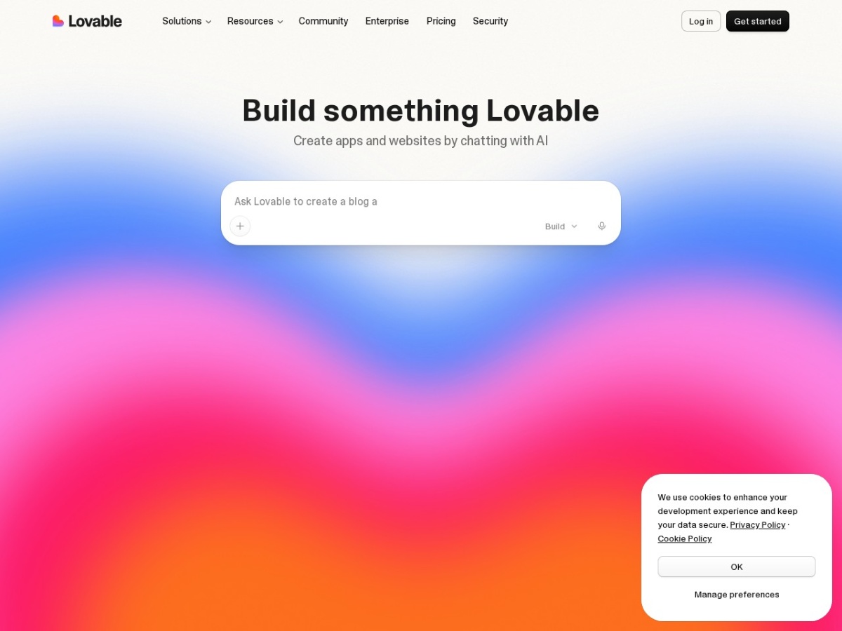 Lovable homepage