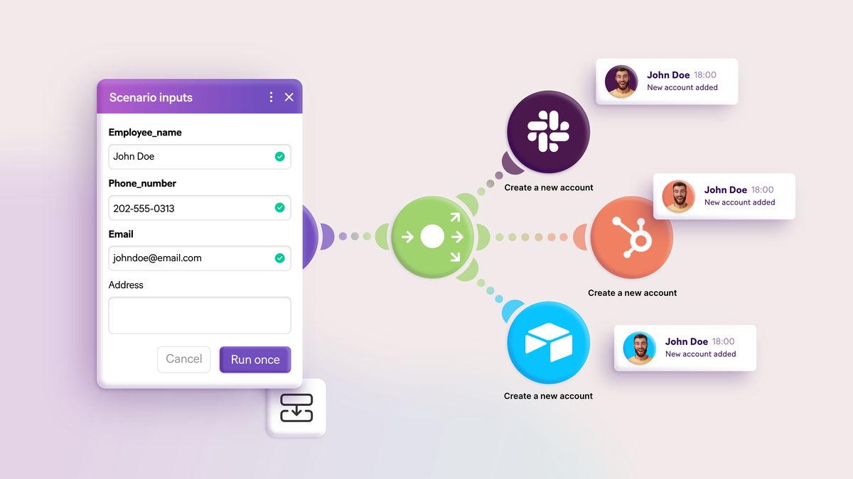 Make’s pricing page — tiers are defined by monthly operations