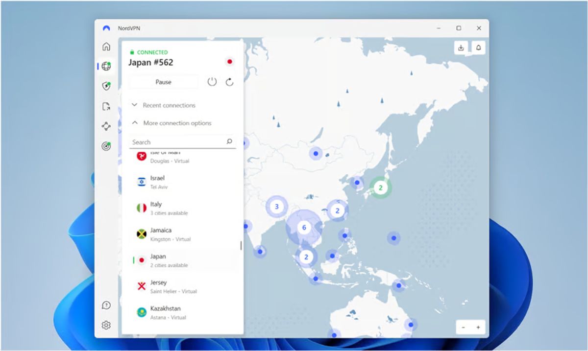 NordVPN — the speed leader of the two, powered by NordLynx