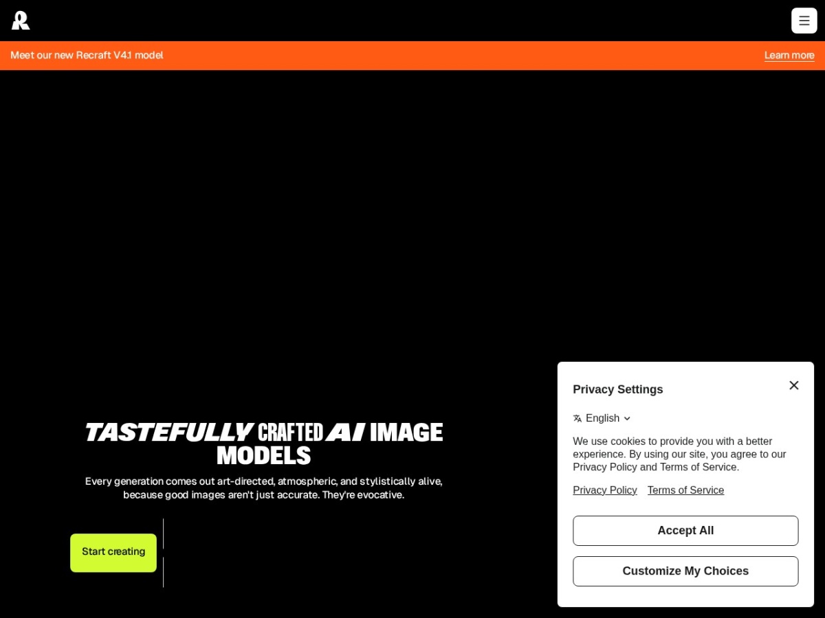 Recraft homepage