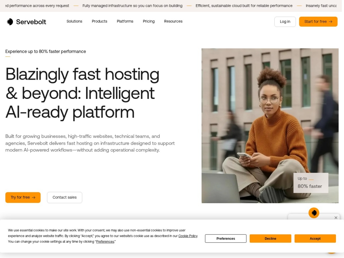 Servebolt homepage