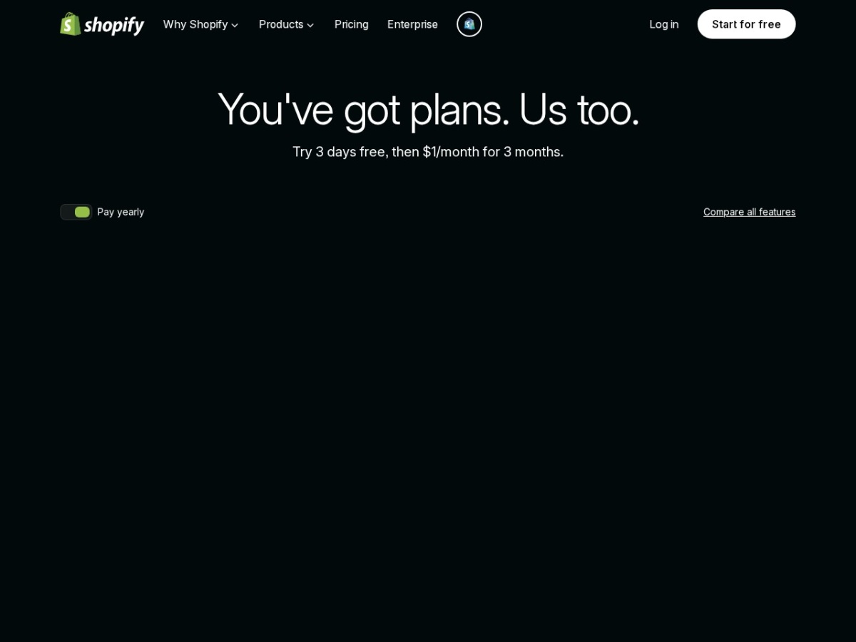 Shopify pricing