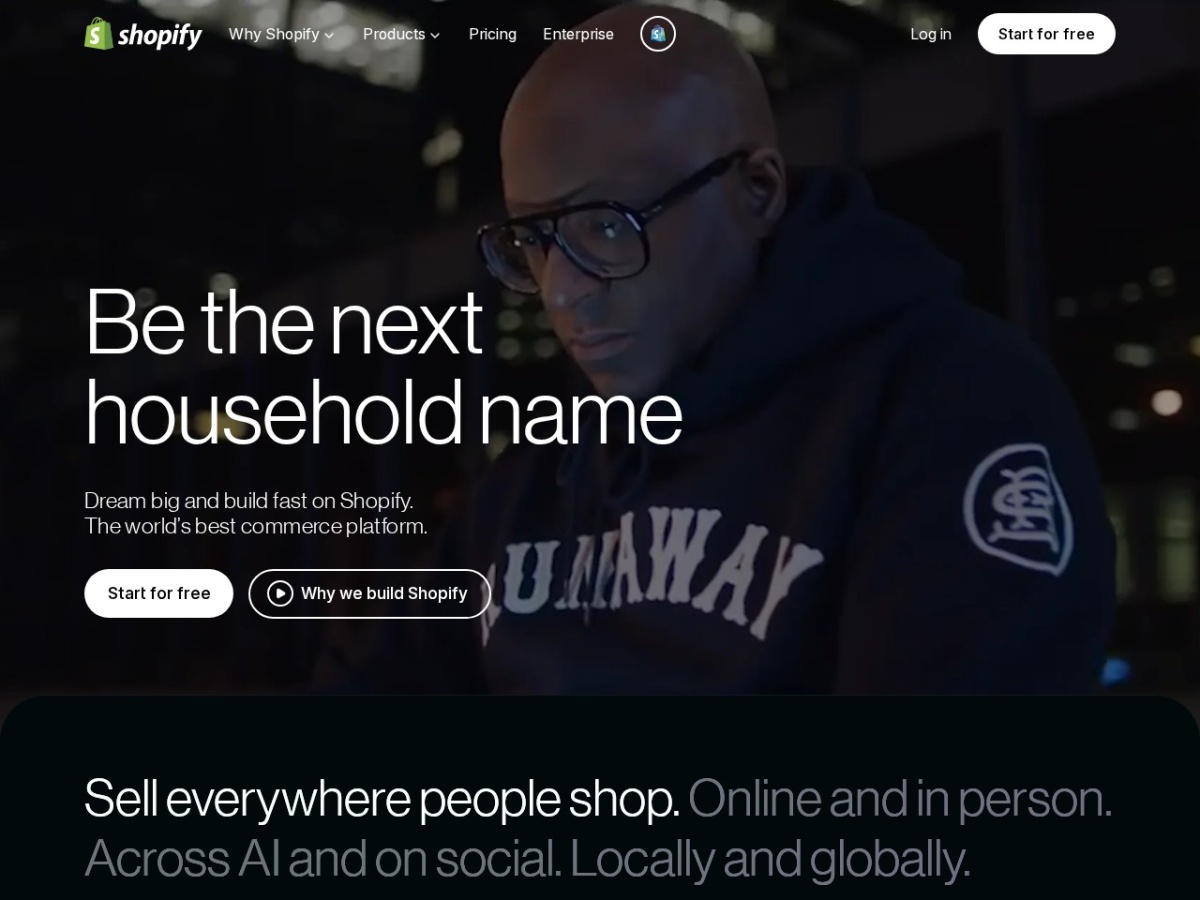 Shopify homepage