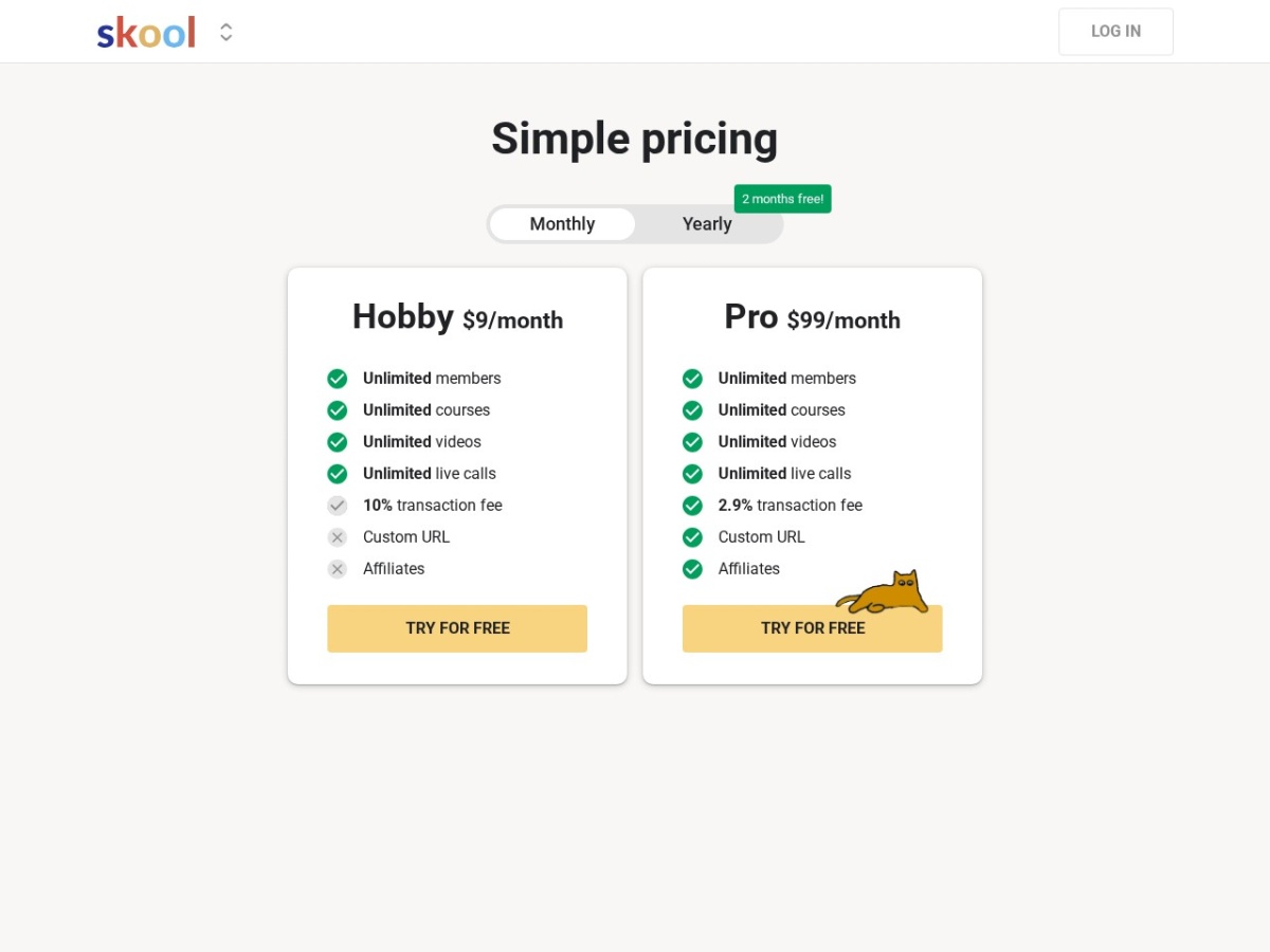 Skool pricing