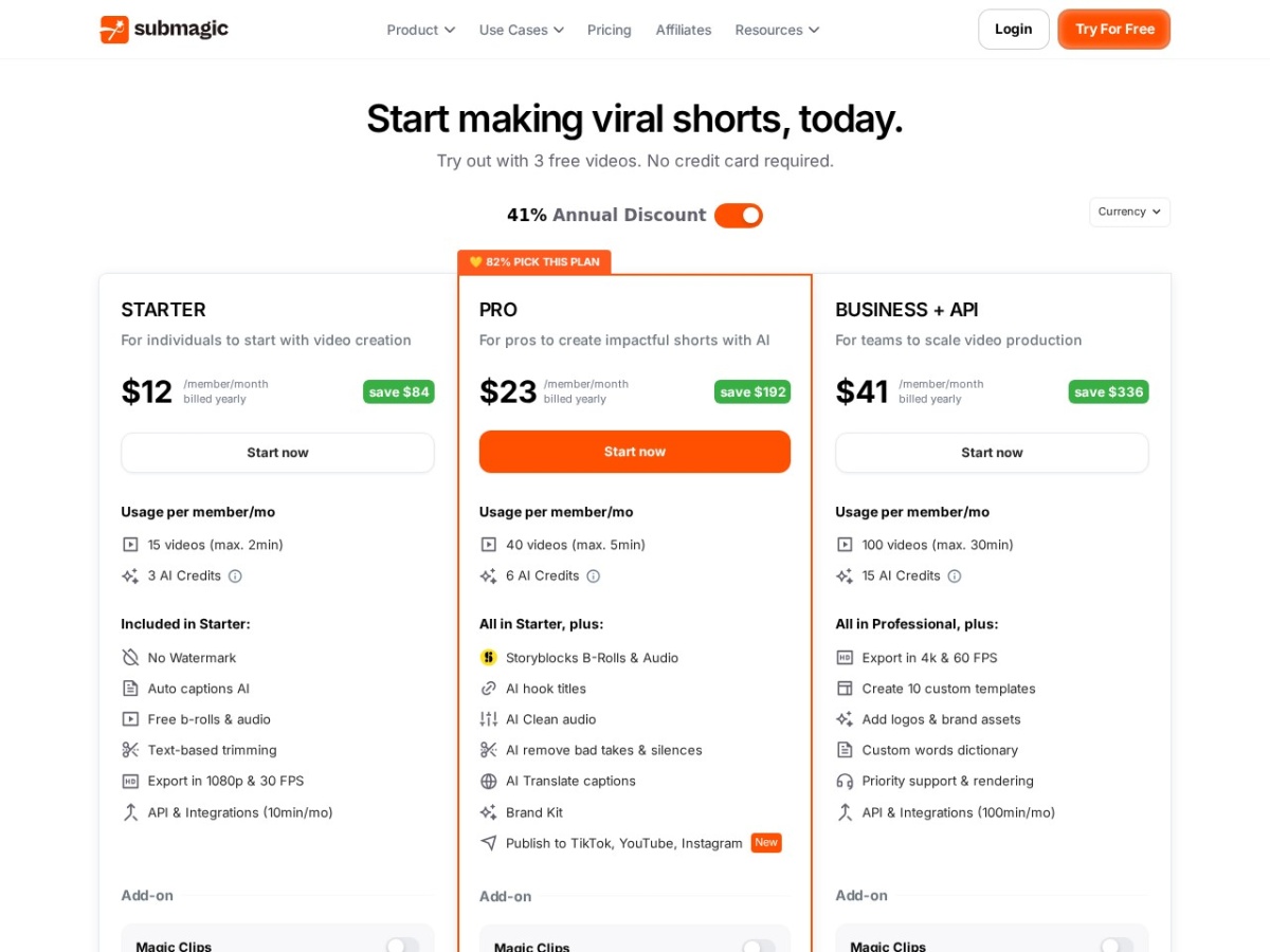 Submagic pricing