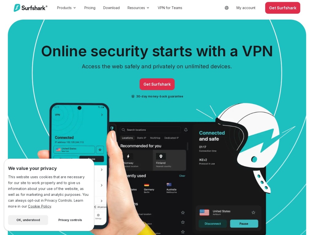Surfshark — CyberGhost’s toughest rival on price