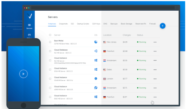 Vultr dashboard