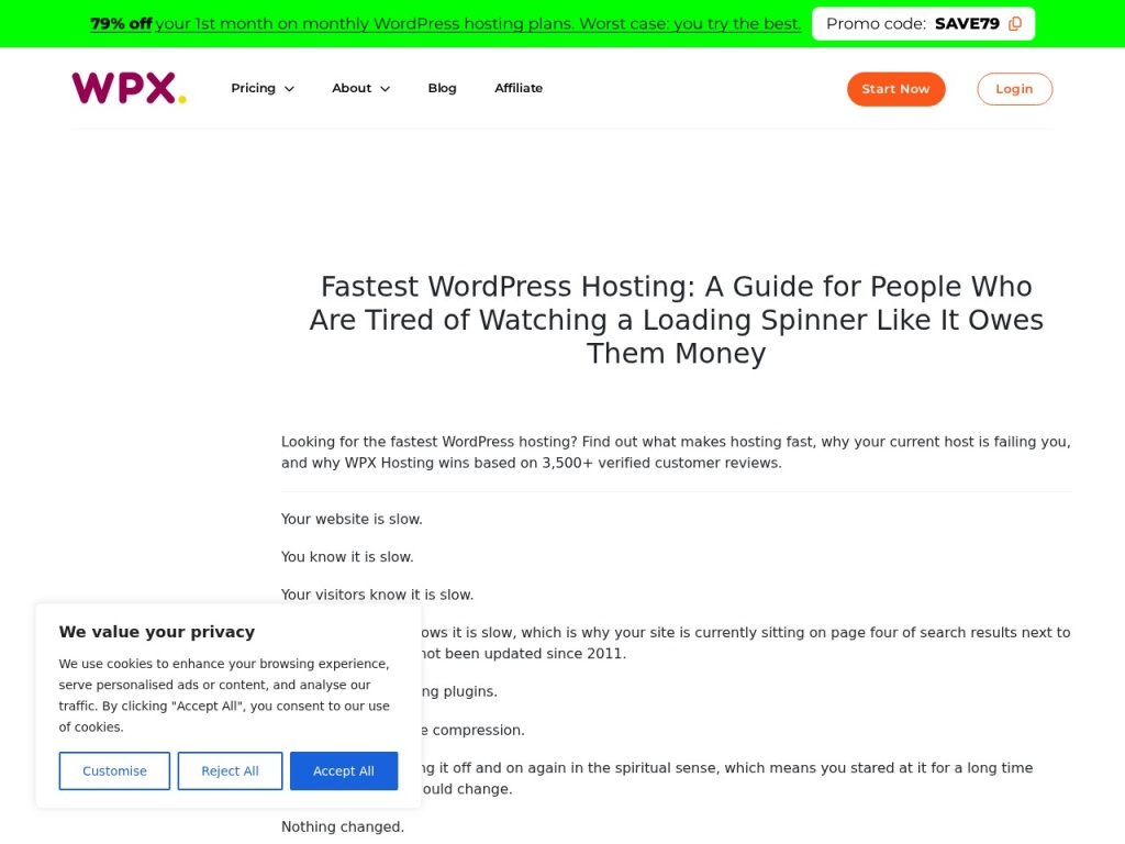 WPX managed WordPress plans and inclusions