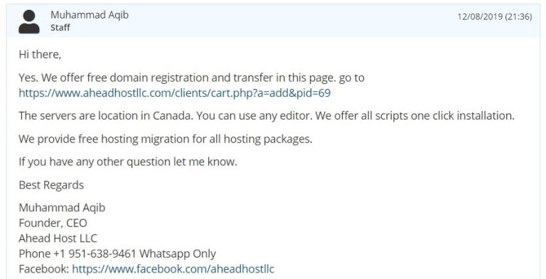 Ahead Host support
