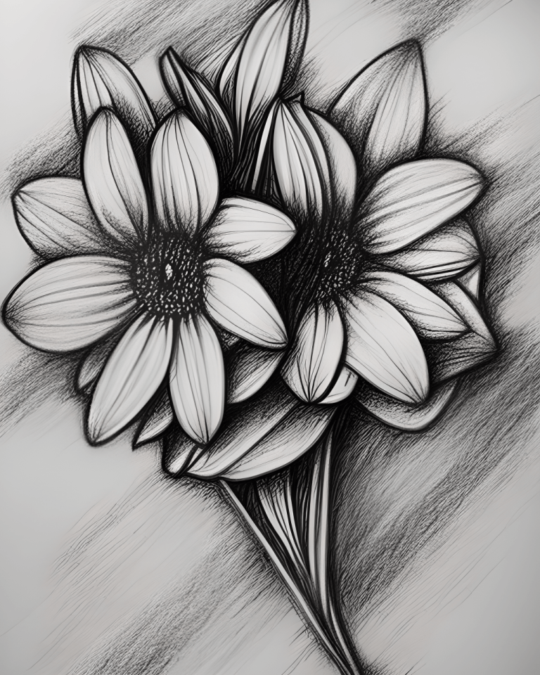Beautiful Flowers Pencil Drawing Fine Art Drawing 52055394 1 1