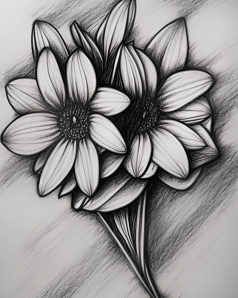 Beautiful Flowers Pencil Drawing Fine Art Drawing 52055394 1 1