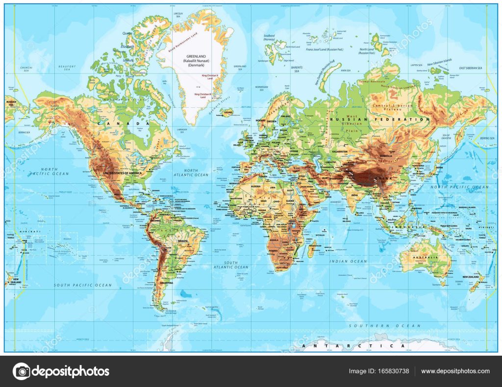 depositphotos 165830738 stock illustration detailed physical world map