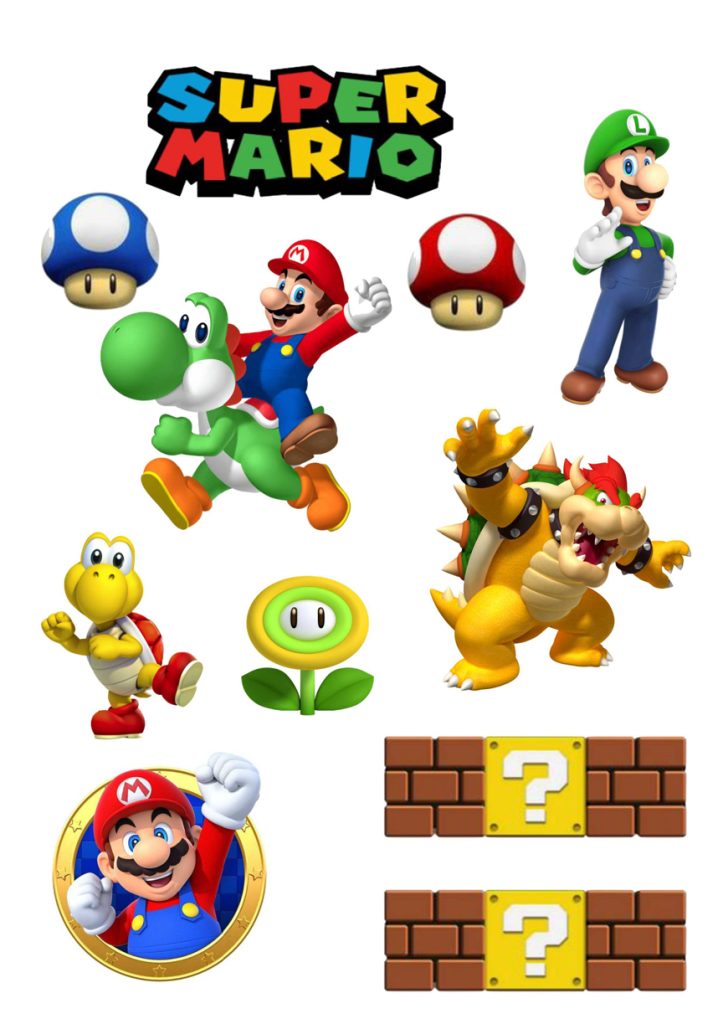 moldes gratis impimir desta infantil topo de bolo super mario 2