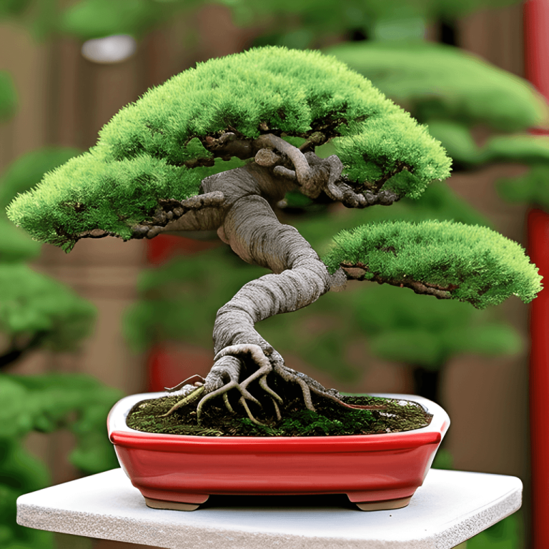 Bonsai Tree In Red Planter 57248656 1 5